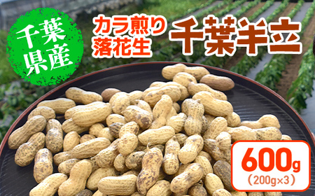 [2024年12月発送開始] 千葉県産 カラ煎り落花生 千葉半立 600g(200g×3) SMF004 落花生 らっかせい ピーナッツ ピーナツ