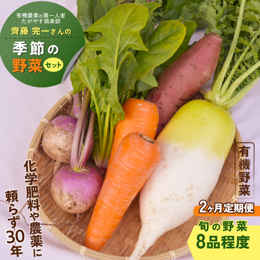 ≪2か月定期便≫有機農業の第一人者 たがやす倶楽部 齊藤 完一さんの「季節の野菜セット」