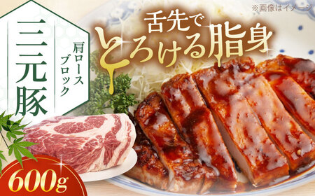 三元豚 肩ロースブロック600g[喜茂別町][平田牧場] 肉 豚肉 ロース ブロック ローストポーク 煮豚 酢豚 煮物 冷凍配送 北海道 [AJAP074] 10000 10000円 1万円