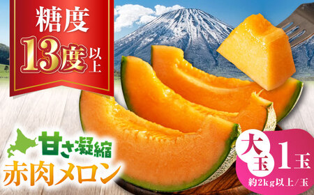 [2026年7月下旬以降順次発送][ニセコ町産] 赤肉メロン 大玉1玉 [喜茂別町][ニセコビュープラザ直売会協同組合] メロン 化粧箱入り フルーツ 果物 赤肉 先行予約 常温 常温配送 北海道[AJAH028]