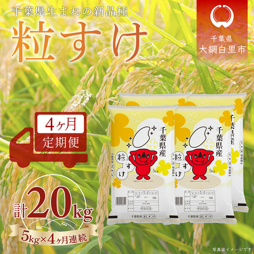 ＜4か月定期便＞ 千葉県産「粒すけ」精米 5kg×4か月連続 計20kg A083