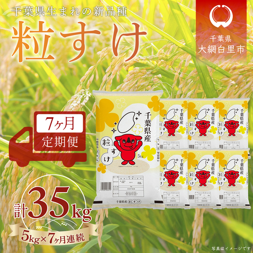 ＜7か月定期便＞ 千葉県産「粒すけ」精米 5kg×7か月連続 計35kg A085