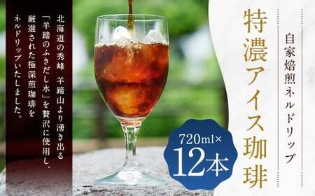 自家焙煎 ネルドリップ [特濃 アイス珈琲] 720ml × 12本 (合計 : 8,640ml) 珈琲 コーヒー アイスコーヒー 常温