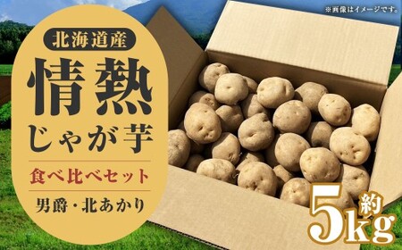 情熱じゃがいも（男爵・キタアカリ）食べ比べセット 5kg 【2026年10月上旬～2026年12月上旬迄発送予定】 じゃがいも ジャガイモ 男爵 キタアカリ 5kg 食べ比べ 野菜 ポテト 北海道
