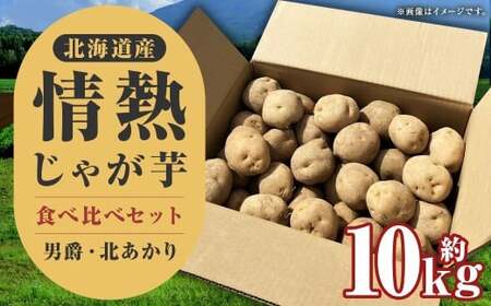 情熱じゃがいも（男爵・キタアカリ）食べ比べセット 10kg 【2026年10月上旬～2026年12月上旬迄発送予定】 じゃがいも ジャガイモ 男爵 キタアカリ 10kg 食べ比べ 野菜 ポテト 北海道