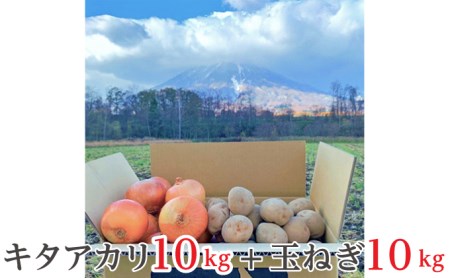 北海道産じゃがいも〈キタアカリ〉10kg・玉ねぎ10kgセット［京極町］山田農場