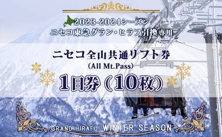 ニセコ 全山共通 リフト券 All Mt.Pass 1日券 【10枚】 2024-2025シーズン スキー リフト券 スポーツ 羊蹄山 雪 パウダースノー ニセコ 倶知安町 スキー場 冬山 雪山 ウインタースポーツ スノボ 