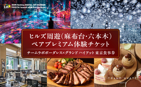 [ヒルズ周遊(麻布台・六本木)ペア体験]チームラボボーダレス/グランド ハイアット 東京 食事券