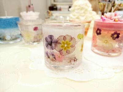 新宿フラワークラフト体験工房 可愛い押し花でお花見キャンドル作り 0146-003-S07