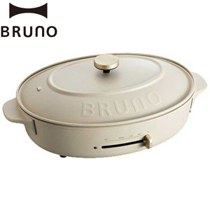 BRUNO オーバルホットプレート プレート3種(たこ焼き 平面 鍋) グレージュ 0152-002-S07-1