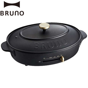 BRUNO オーバルホットプレート プレート3種(たこ焼き 平面 鍋) ブラック 0152-002-S07-2