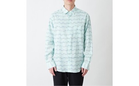 CLOFT 綿100%長袖オリジナルプリントシャツ"自転車柄" L 0139-016-S07-2