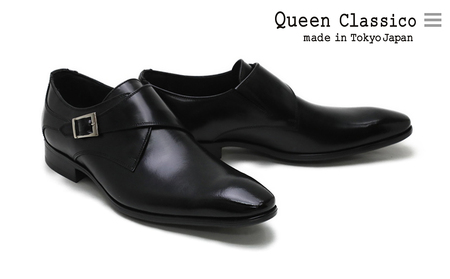 クインクラシコ 革靴 34003S〈ブラック〉 (サイズ：26.5cm) 紳士靴 ビジネスシューズ モンクストラップ 牛革