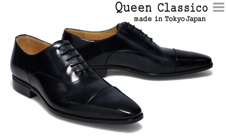 クインクラシコ 革靴 62001S〈ブラック〉 (サイズ：25.5cm) 紳士靴 ビジネスシューズ ストレートチップ フォーマル 牛革 レベルソ仕上げ