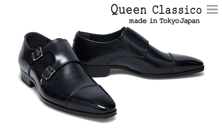 クインクラシコ 革靴 25010 (サイズ：26.0cm) ビジネスシューズ 本革 モンクストラップ 幅広 甲高  ダブルモンク 牛革 フォーマル