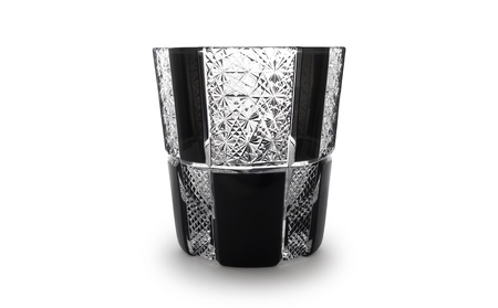 浅草切子 KANA KURITA「モノクロオールド ―菊繋ぎと魚子―」木箱入り_0012-117-T07