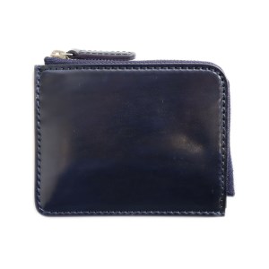 ミニ財布[イタリア産高級レザー]コードバン使用 (全4色)(カラー:ネイビー)