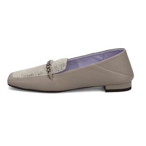 100周年マドラス　浅草ハンドメイド婦人靴 MAL0032　ビットモカシューズ (サイズ：22.5cm、カラー：ライトグレーコンビ)