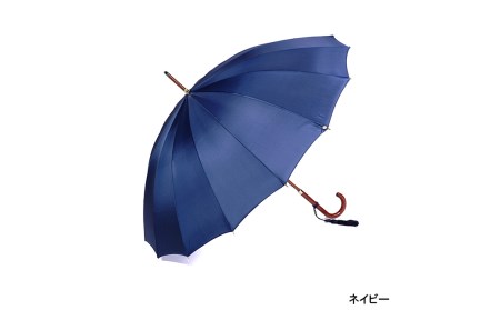 [前原光榮商店]婦人用雨傘 トラッドクラシコ[手元:ヒッコリー]名入れ可(カラー:ネイビー)