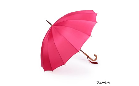 [前原光榮商店]婦人用雨傘 トラッドクラシコ[手元:ヒッコリー]名入れ可(カラー:フューシャ)