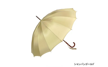 [前原光榮商店]婦人用雨傘 トラッドクラシコ[手元:ヒッコリー]名入れ可(カラー:シャンパンゴールド)