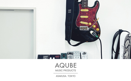 AQUBE MUSIC PRODUCTS ギターストラップ シュリンク ブラック [ S ](裏面カラー:スウェードグレー)