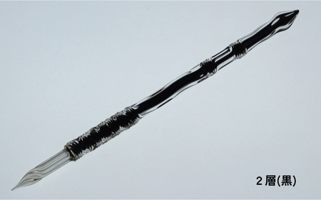 [ガラスペン]オリジナルひねり 軸径10mm (カラー:2層(黒))