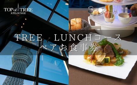 天空LOUNGE TOP of TREE「旬の食材を使用したシェフおすすめのダブルメインフルコース」 ペア ランチ 食事券