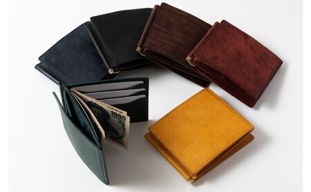 小銭入れ付き札バサミ(マネークリップ) Fermare フェルマーレ [選べるカラー6色]財布 マネークリップ 札ばさみ 小銭入れ付き 日本製 墨田区 東京 クロ