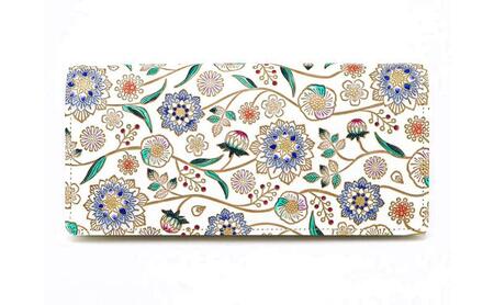 [文庫屋大関]束入れ ダリア[コバルトブルー][皮革工芸品] 財布 お札 お札入れ 長財布 カード 小銭 牛革 手作り 日本製 墨田区 東京都