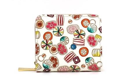 [文庫屋大関]二つ折りファスナーミニ財布 飴[皮革工芸品]財布 二つ折り 小物 お札 カード 小銭 コンパクト 牛革 手作り 日本製 墨田区 東京都