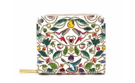 [文庫屋大関]二つ折りファスナーミニ財布 ハチドリの憂鬱[皮革工芸品]財布 二つ折り 小物 お札 カード 小銭 コンパクト 牛革 手作り 日本製 墨田区 東京都