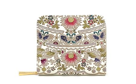 [文庫屋大関]二つ折りファスナーミニ財布 茉莉花[珊瑚][皮革工芸品]財布 二つ折り 小物 お札 カード 小銭 コンパクト 牛革 手作り 日本製 墨田区 東京都