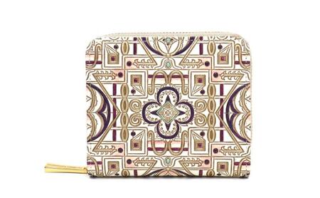 [文庫屋大関]二つ折りファスナーミニ財布 雅[紫][皮革工芸品]財布 二つ折り 小物 お札 カード 小銭 コンパクト 牛革 手作り 日本製 墨田区 東京都