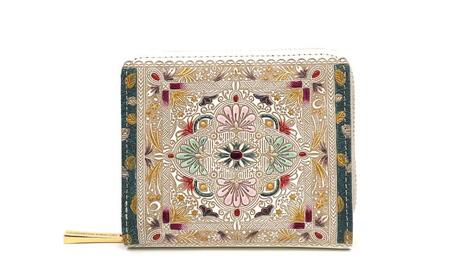 [文庫屋大関]二つ折りファスナーミニ財布 黄金のタピ[皮革工芸品]財布 二つ折り 小物 お札 カード 小銭 コンパクト 牛革 手作り 日本製 墨田区 東京都