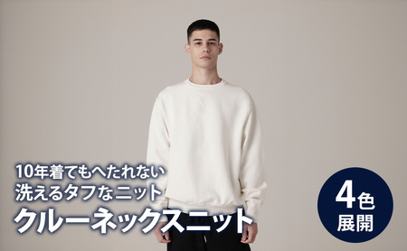 ニット アンユースレス クルーネックスニット 服 洋服 ファッション 耐久性 上品 コーマ糸 無撚糸コットン 洗濯可能 墨田区 東京都 オフ/L規