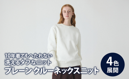 ニット アンユースレス プレーン クルーネックスニット 服 洋服 ファッション ビジネス カジュアル 耐久性 上品 コーマ糸 無撚糸コットン 洗濯可能 墨田区 東京都 Lグレー/XL規