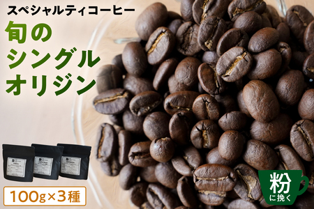 [粉に挽く]スペシャルティコーヒー 旬のシングルオリジン 100g×3種 [kt054-006-2] コｰヒｰ