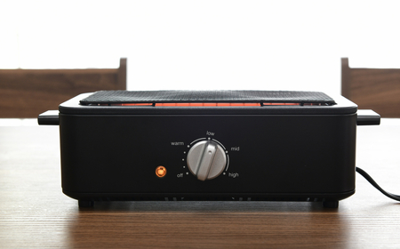 山善 YAMAZEN スモークレス 電気 七輪 減煙電気七輪 HITORI-JIME GRILL ESR-Q100(B) [kt049-017]