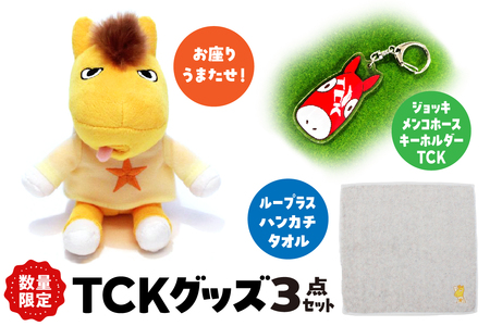 数量限定 Champions TCK グッズ3点セット(お座りうまたせ、ループラスハンカチタオル、ジョッキメンコホースキーホルダーTCK)