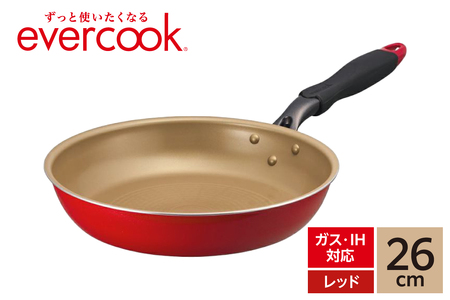evercook IH フライパン 26cm レッド