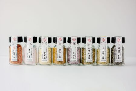 しお八 調味塩ミニ8本セット [ギフトBOX入り] 調味料 塩 ソルト 食べ比べ ご挨拶 ギフト お祝い_0103-001-se7