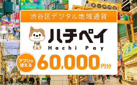 渋谷区デジタル地域通貨「ハチペイ」60,000円分