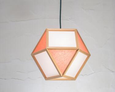 【照明／国産杉】ペンダントライト『的Ｓ mato-S』  白×緋　AP830-C