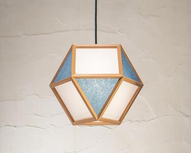 【照明／国産杉】ペンダントライト『的Ｓ mato-S』  白×藍　AP830-D