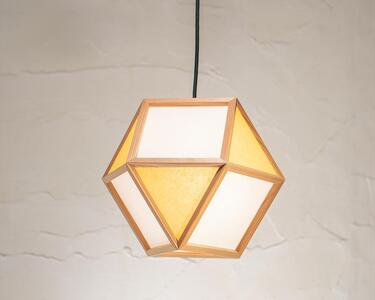 【照明／国産杉】ペンダントライト『的Ｓ mato-S』  白×山吹　AP830-E