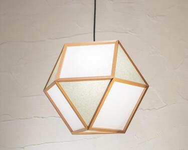 【照明／国産杉】ペンダントライト『的Ｌ mato-L』 白×銀鼠　AP831-B