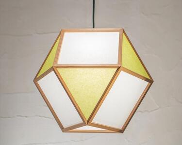 【照明／国産杉】ペンダントライト『的Ｌ mato-L』 白×萌葱　AP831-F