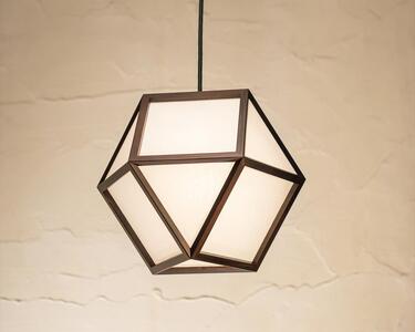 【照明／国産杉】ペンダントライト『的Ｓ mato-S』 ブラウン塗装　AP828