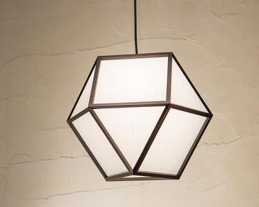 【照明／国産杉】ペンダントライト『的Ｌ mato-L』 ブラウン塗装　AP829